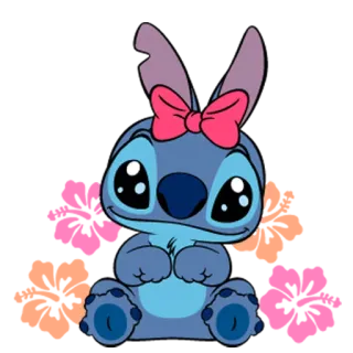 🌺 Stitch süß, Cartoon, Alien, Disney, Lilo, Schleife telegram sticker