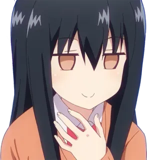 🙂 fille anime, suffisant, narquois, mignon, dessin animé, manga telegram sticker