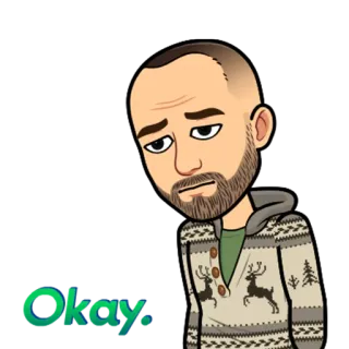 😓 Okay. Desenho animado, Avatar, Sticker, Ok, Homem, Triste telegram sticker