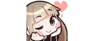 ❤️ anime, girl, cute, kawaii, love, heart, cartoon telegram sticker