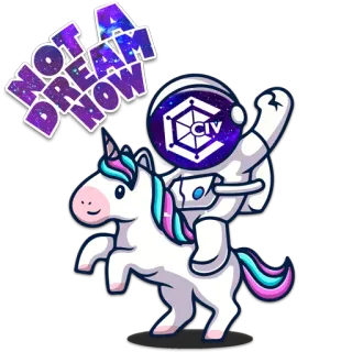 🤙 NOT A DREAM NOW astronaut, unicorn, space, sticker, dream, galaxy whatsapp sticker