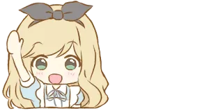 🙋‍♀️ anime, desenho animado, garota, acenando, loira whatsapp sticker