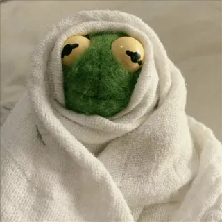 🐸 Kermit Kermit, o Sapo, sapo, toalha, fantoche, verde, fofo, muppet whatsapp sticker