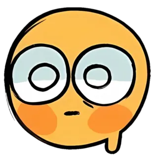 🌝 Emoji, Kreskówka, Słodkie, Duże oczy, Zszokowany, Wyraz telegram sticker
