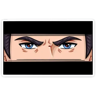 😈 Ninja, Yeux, Masque, Anime, Dessin animé telegram sticker