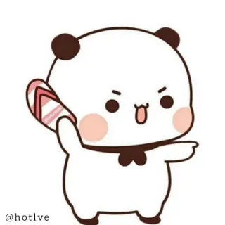 😾 @hotlve panda, cartoon, cute, sticker telegram sticker