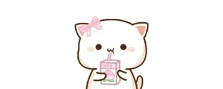 ✨ MILK gatto, carino, latte, cartone animato whatsapp sticker