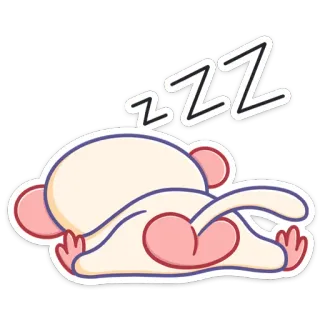 😔 ZZZ dormindo, sono, desenho animado, fofo, animal telegram sticker