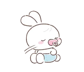🐰 Baby, Hase, süß, Cartoon, Schnuller, Säugling telegram sticker