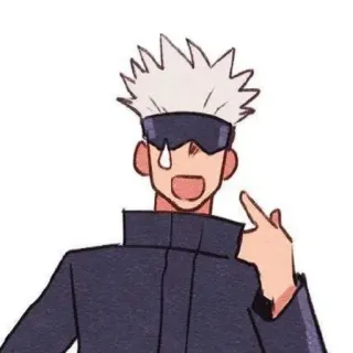 😭 Satoru Gojo Jujutsu Kaisen Anime, Gojo Satoru, Doigt d'honneur, Jujutsu Kaisen, Geste obscène telegram sticker