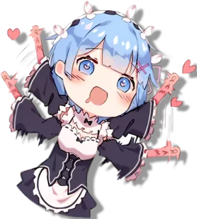 😍 Rem REM Anime, Cartone animato, Personaggio, Carino, Rem telegram sticker