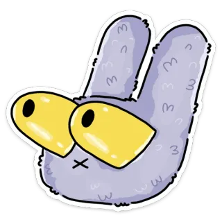 😱 cartoon, eyes, hand, gesture, peace whatsapp sticker