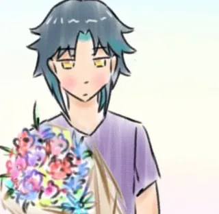 🪀 Xiao Genshin Impact Xiao, Genshin Impact, Flores, Anime, Videojuego telegram sticker