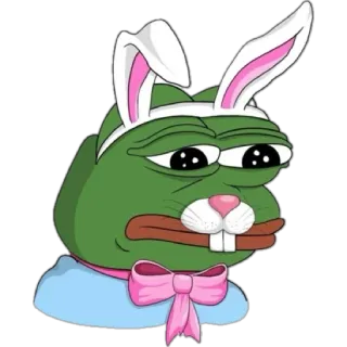 🌟 Pepe the Frog pepe, rana, meme, pasqua, coniglio telegram sticker