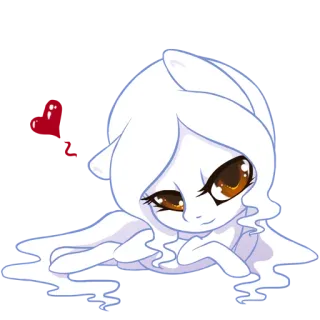 😘 dessin animé, poney, blanc, mignon, kawaii, arc-en-ciel, lgbt telegram sticker