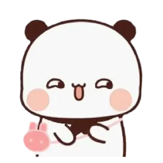🐼 Панда, Милый, Животное, Мультфильм, Розовый, Кролик telegram sticker