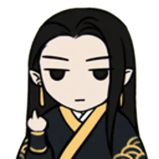 🖕 ตัวละคร, นิ้วกลาง, ท่าทาง, อนิเมะ whatsapp sticker