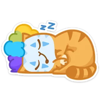 😴 zz kot, śpiący, odpoczynek, zmęczony, drzemka telegram sticker