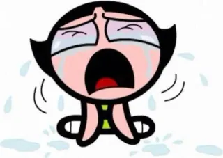 😢 Buttercup Powerpuff Girls Cartoon, weinen, traurig, verzweifelt, Emotion, Powerpuff Girls, Buttercup whatsapp sticker