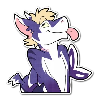 😍 Fellwesen, Anthro, Cartoon, Tier, Zunge raus, Süß, Figur whatsapp sticker
