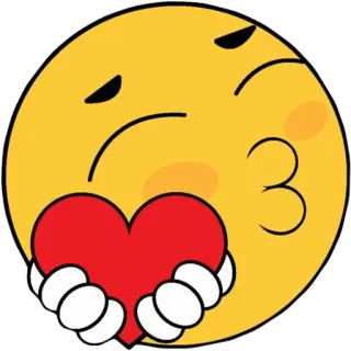 😚 эмодзи, сердце, любовь, поцелуй, нежность, милый, желтый telegram sticker