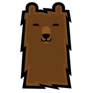 😄 animal, ours, marron, dessin animé, autocollant whatsapp sticker