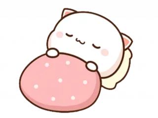 😴 chat, dormir, mignon, kawaii, animal, rose whatsapp sticker