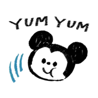 😋 YUM YUM gnam, mangiare, felice, carino, cartone animato whatsapp sticker