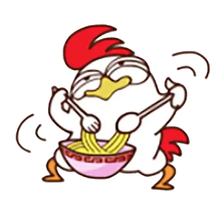 😋 Huhn, Nudeln, Essen, Essen, Cartoon, Humor, Süß telegram sticker