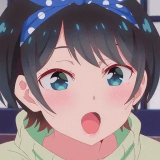 😮 Ruka Sarashina Rent-A-Girlfriend Anime, Ragazza, Cartone animato, Carino, Manga, Sorridendo telegram sticker