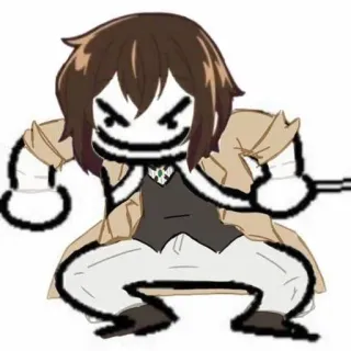 ⛓ Dazai Osamu Bungou Stray Dogs Anime, Sticker, Dazai Osamu, Bungou Stray Dogs, Art, Fanart whatsapp sticker