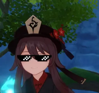 😎 Hu Tao Genshin Impact Anime, Jeu vidéo, Personnage, Genshin Impact, Hu Tao, Lunettes Deal With It telegram sticker