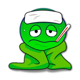 🤒 sick, ill, thermometer, headache, flu, cold telegram sticker