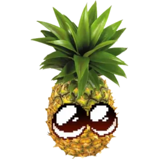 👀 abacaxi, fruta, olhos, pixel art, engraçado, tropical telegram sticker