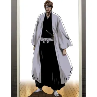 🧬 Sosuke Aizen Bleach 애니메이션, 만화, 캐릭터, 검, 안경 telegram sticker
