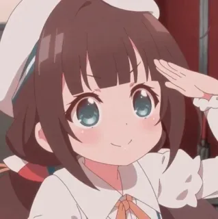 🙂 anime, cartoon, cute, girl, salute telegram sticker