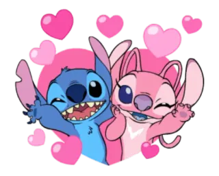 Stitch & Angel @stickerscar whatsapp stickers