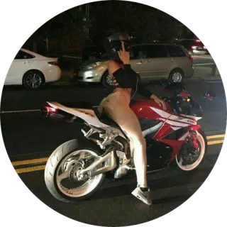 🖕 moto, rua, garota, dedo do meio, noite telegram sticker