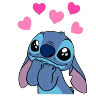❤ Stitch Lilo & Stitch Cartoon, Niedlich, Liebe, Herzen, Disney telegram sticker