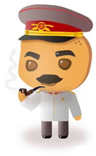 👮 militare, tabacco, uniforme, comunista, pipa, fumare telegram sticker