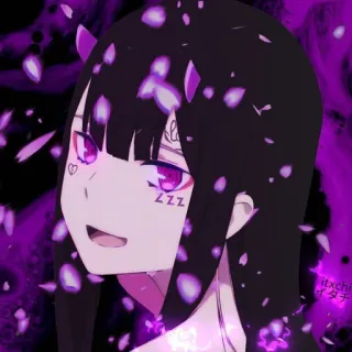 😂 animé, diable, violet, zzz, fille whatsapp sticker