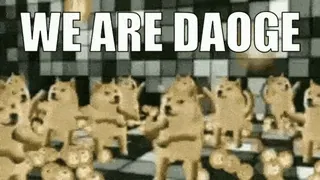 🐕 WE ARE DAOGE doge, Mem, taniec, Mem internetowy, pies, śmieszne, krypto, daoge telegram sticker