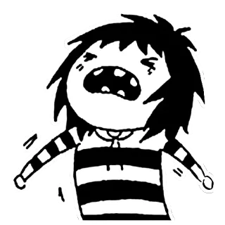 😫 desenho animado, chorando, triste, emo, personagem, ilustração, desenho whatsapp sticker