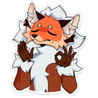 👌 renard, dessin animé, sticker, animal, poilu, geste ok telegram sticker