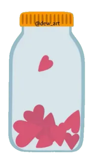 ❤️ @dew_art 병, 하트, 사랑, 미술, 스티커 telegram sticker