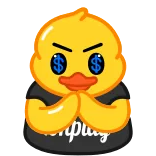 😈 duck money duck, money, rich, greed, wealth, cash, cartoon telegram sticker
