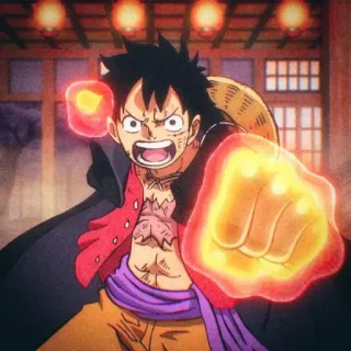 👒 Monkey D. Luffy One Piece Anime, Charakter, Luffy, One Piece, Manga, Gear 4, Shonen telegram sticker