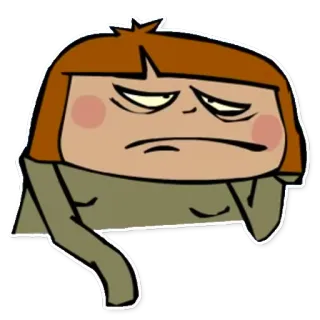 😕 Desenho animado, Ilustração, Triste, Infeliz, Polegar para baixo, Não gosto whatsapp sticker