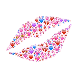 💋 嘴唇, 爱心, 表情符号, 亲吻, 爱, 浪漫 whatsapp sticker
