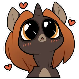 😍 licorne, mignon, coeurs, animal, autocollant, dessin animé telegram sticker